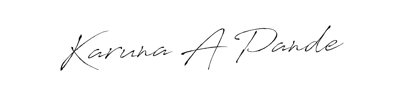 Create a beautiful signature design for name Karuna A Pande. With this signature (Antro_Vectra) fonts, you can make a handwritten signature for free. Karuna A Pande signature style 6 images and pictures png