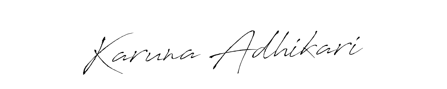 Create a beautiful signature design for name Karuna Adhikari. With this signature (Antro_Vectra) fonts, you can make a handwritten signature for free. Karuna Adhikari signature style 6 images and pictures png