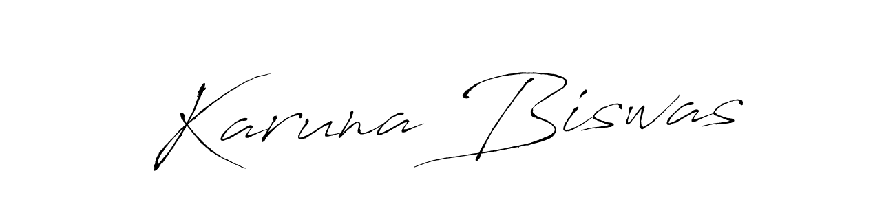 Make a beautiful signature design for name Karuna Biswas. With this signature (Antro_Vectra) style, you can create a handwritten signature for free. Karuna Biswas signature style 6 images and pictures png