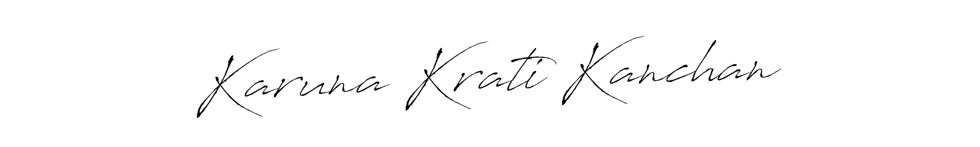 How to make Karuna Krati Kanchan name signature. Use Antro_Vectra style for creating short signs online. This is the latest handwritten sign. Karuna Krati Kanchan signature style 6 images and pictures png