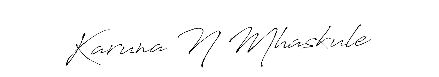 It looks lik you need a new signature style for name Karuna N Mhaskule. Design unique handwritten (Antro_Vectra) signature with our free signature maker in just a few clicks. Karuna N Mhaskule signature style 6 images and pictures png