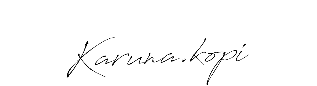 if you are searching for the best signature style for your name Karuna.kopi. so please give up your signature search. here we have designed multiple signature styles  using Antro_Vectra. Karuna.kopi signature style 6 images and pictures png