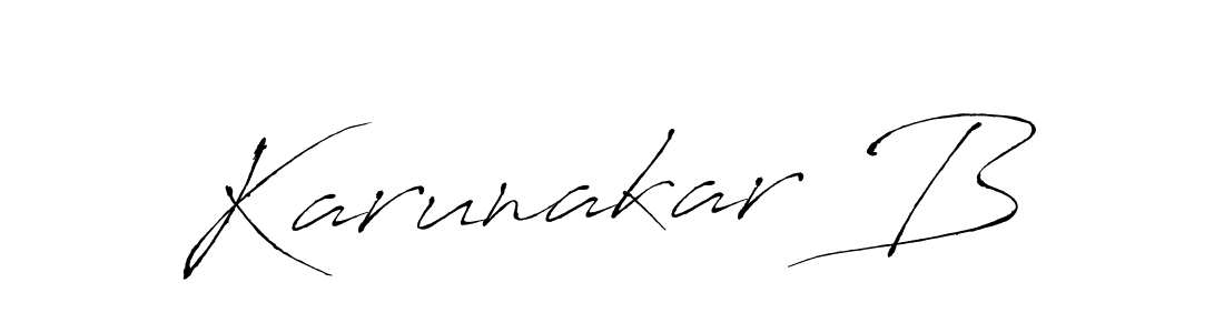 Make a beautiful signature design for name Karunakar B. With this signature (Antro_Vectra) style, you can create a handwritten signature for free. Karunakar B signature style 6 images and pictures png