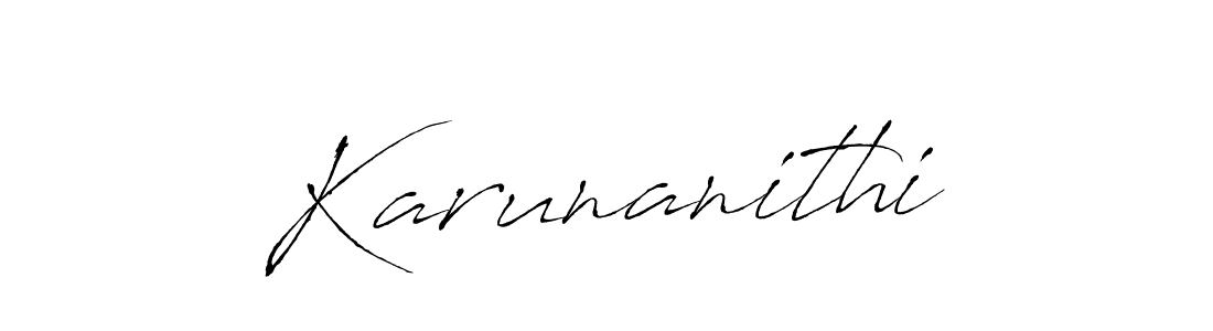 Use a signature maker to create a handwritten signature online. With this signature software, you can design (Antro_Vectra) your own signature for name Karunanithi. Karunanithi signature style 6 images and pictures png