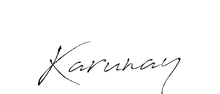 Design your own signature with our free online signature maker. With this signature software, you can create a handwritten (Antro_Vectra) signature for name Karunay. Karunay signature style 6 images and pictures png