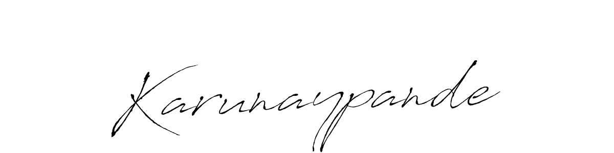 Also we have Karunaypande name is the best signature style. Create professional handwritten signature collection using Antro_Vectra autograph style. Karunaypande signature style 6 images and pictures png