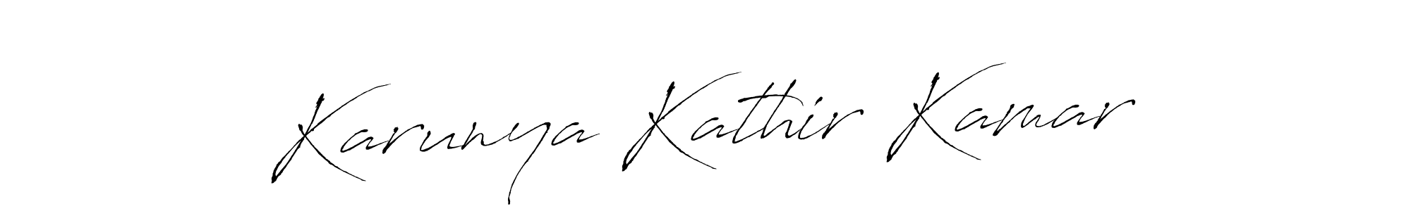 Antro_Vectra is a professional signature style that is perfect for those who want to add a touch of class to their signature. It is also a great choice for those who want to make their signature more unique. Get Karunya Kathir Kamar name to fancy signature for free. Karunya Kathir Kamar signature style 6 images and pictures png