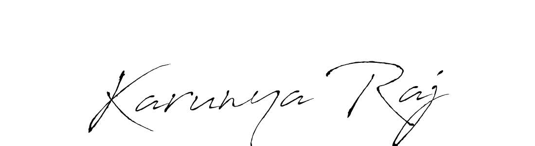 Design your own signature with our free online signature maker. With this signature software, you can create a handwritten (Antro_Vectra) signature for name Karunya Raj. Karunya Raj signature style 6 images and pictures png
