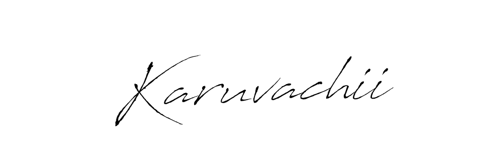 How to make Karuvachii signature? Antro_Vectra is a professional autograph style. Create handwritten signature for Karuvachii name. Karuvachii signature style 6 images and pictures png