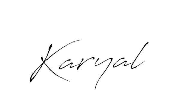 Make a beautiful signature design for name Karyal. With this signature (Antro_Vectra) style, you can create a handwritten signature for free. Karyal signature style 6 images and pictures png