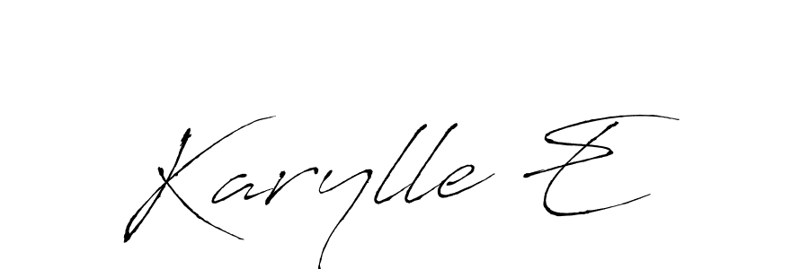 Also You can easily find your signature by using the search form. We will create Karylle E name handwritten signature images for you free of cost using Antro_Vectra sign style. Karylle E signature style 6 images and pictures png