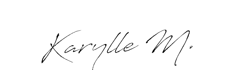 Also You can easily find your signature by using the search form. We will create Karylle M. name handwritten signature images for you free of cost using Antro_Vectra sign style. Karylle M. signature style 6 images and pictures png