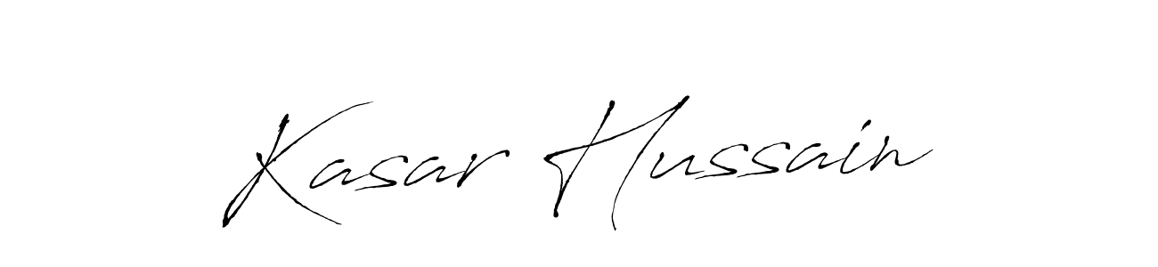 Make a beautiful signature design for name Kasar Hussain. With this signature (Antro_Vectra) style, you can create a handwritten signature for free. Kasar Hussain signature style 6 images and pictures png