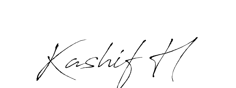 Make a beautiful signature design for name Kashif H. With this signature (Antro_Vectra) style, you can create a handwritten signature for free. Kashif H signature style 6 images and pictures png