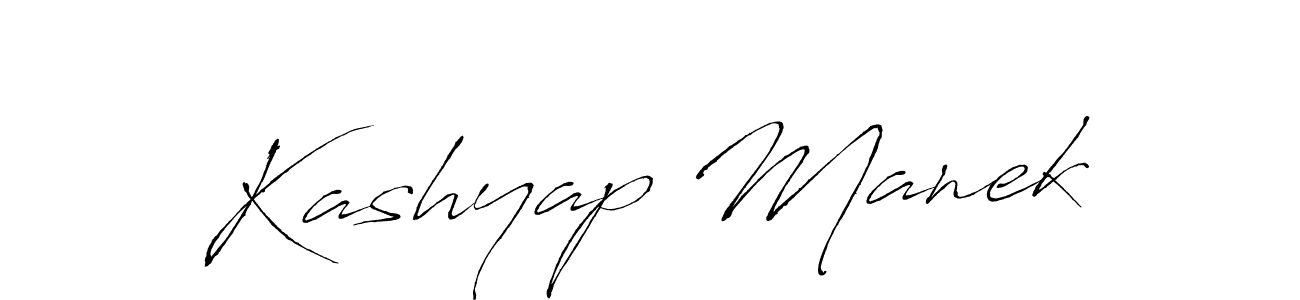 How to make Kashyap Manek name signature. Use Antro_Vectra style for creating short signs online. This is the latest handwritten sign. Kashyap Manek signature style 6 images and pictures png