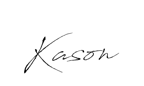 Design your own signature with our free online signature maker. With this signature software, you can create a handwritten (Antro_Vectra) signature for name Kason. Kason signature style 6 images and pictures png
