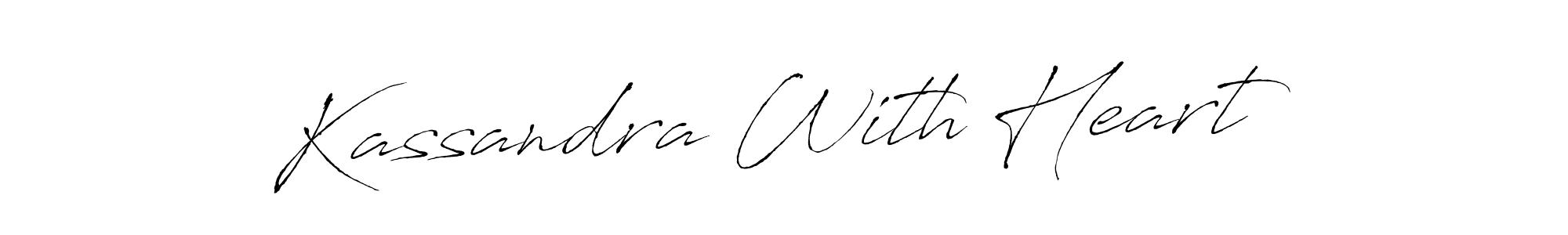 How to make Kassandra With Heart name signature. Use Antro_Vectra style for creating short signs online. This is the latest handwritten sign. Kassandra With Heart signature style 6 images and pictures png