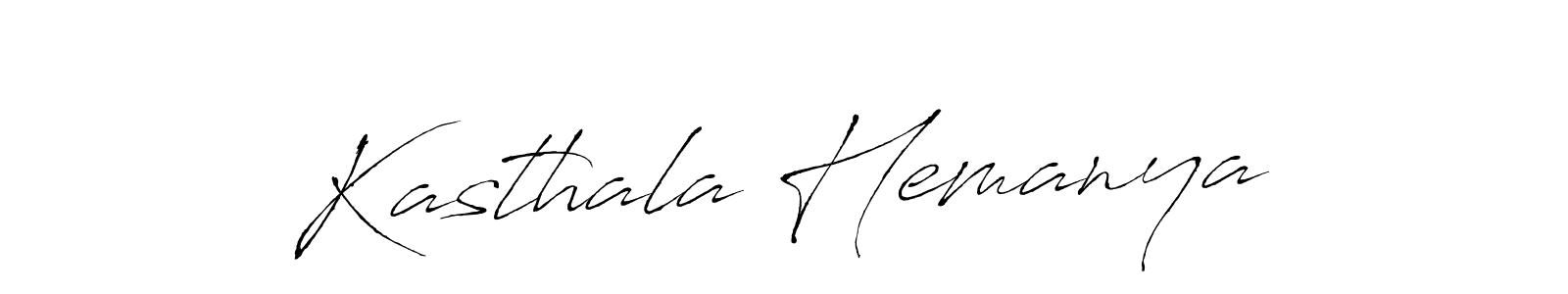 Create a beautiful signature design for name Kasthala Hemanya. With this signature (Antro_Vectra) fonts, you can make a handwritten signature for free. Kasthala Hemanya signature style 6 images and pictures png