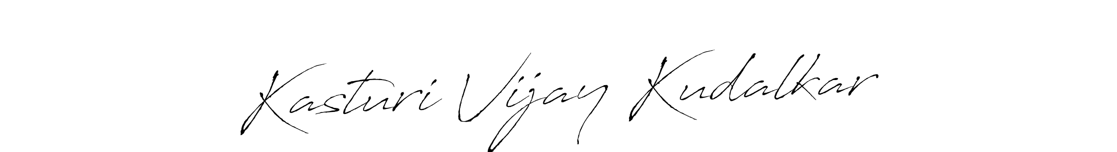 Create a beautiful signature design for name Kasturi Vijay Kudalkar. With this signature (Antro_Vectra) fonts, you can make a handwritten signature for free. Kasturi Vijay Kudalkar signature style 6 images and pictures png
