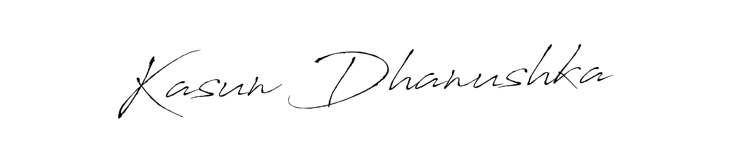 Create a beautiful signature design for name Kasun Dhanushka. With this signature (Antro_Vectra) fonts, you can make a handwritten signature for free. Kasun Dhanushka signature style 6 images and pictures png