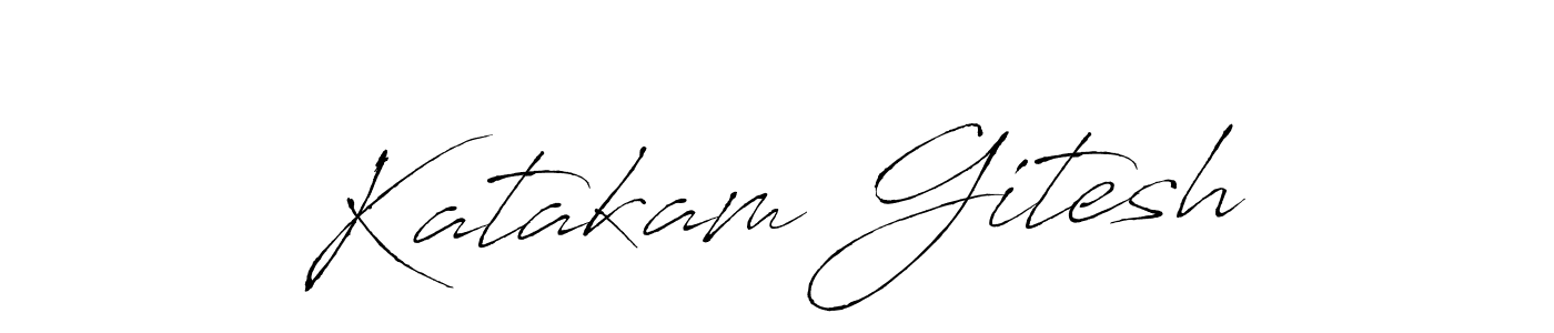 Katakam Gitesh stylish signature style. Best Handwritten Sign (Antro_Vectra) for my name. Handwritten Signature Collection Ideas for my name Katakam Gitesh. Katakam Gitesh signature style 6 images and pictures png