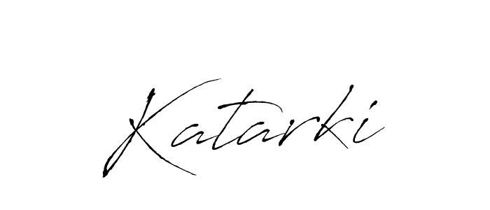 Design your own signature with our free online signature maker. With this signature software, you can create a handwritten (Antro_Vectra) signature for name Katarki. Katarki signature style 6 images and pictures png