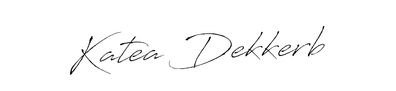 How to make Katea Dekkerb name signature. Use Antro_Vectra style for creating short signs online. This is the latest handwritten sign. Katea Dekkerb signature style 6 images and pictures png