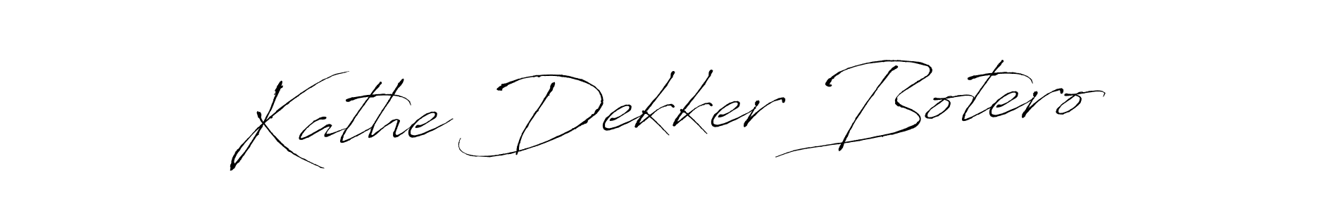 Antro_Vectra is a professional signature style that is perfect for those who want to add a touch of class to their signature. It is also a great choice for those who want to make their signature more unique. Get Kathe Dekker Botero name to fancy signature for free. Kathe Dekker Botero signature style 6 images and pictures png