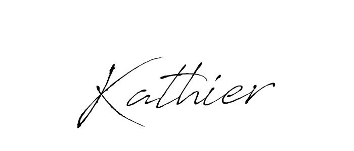 Design your own signature with our free online signature maker. With this signature software, you can create a handwritten (Antro_Vectra) signature for name Kathier. Kathier signature style 6 images and pictures png