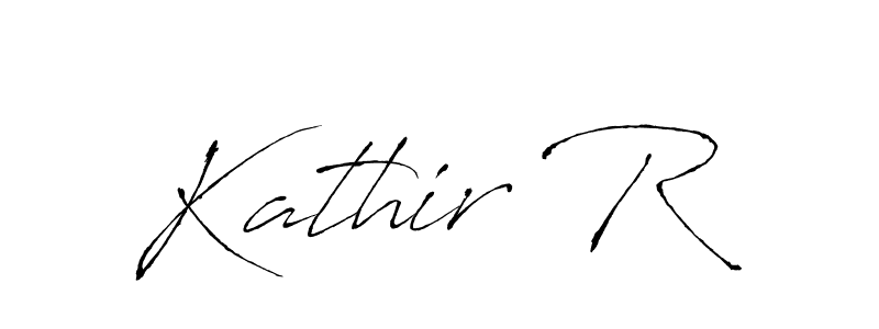 Make a beautiful signature design for name Kathir R. With this signature (Antro_Vectra) style, you can create a handwritten signature for free. Kathir R signature style 6 images and pictures png