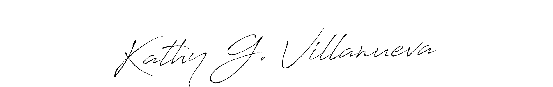 Create a beautiful signature design for name Kathy G. Villanueva. With this signature (Antro_Vectra) fonts, you can make a handwritten signature for free. Kathy G. Villanueva signature style 6 images and pictures png