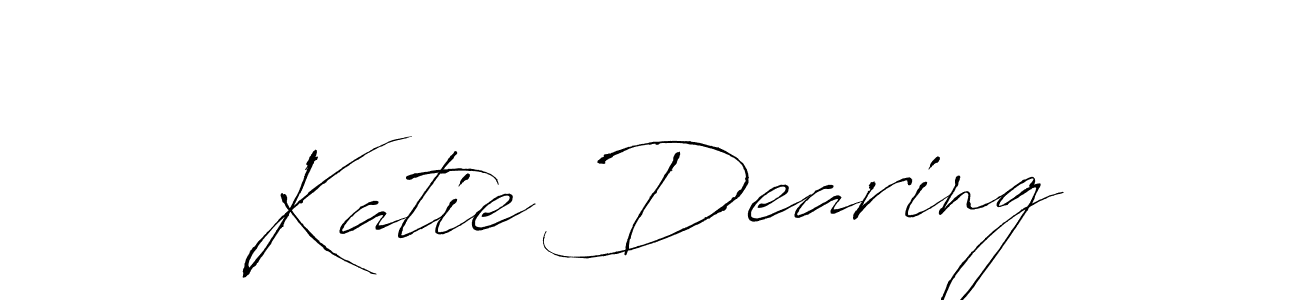 You should practise on your own different ways (Antro_Vectra) to write your name (Katie Dearing) in signature. don't let someone else do it for you. Katie Dearing signature style 6 images and pictures png