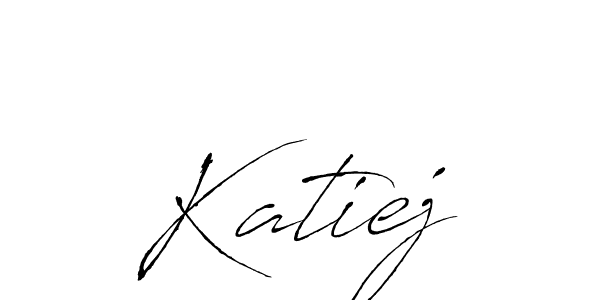 Create a beautiful signature design for name Katiej. With this signature (Antro_Vectra) fonts, you can make a handwritten signature for free. Katiej signature style 6 images and pictures png