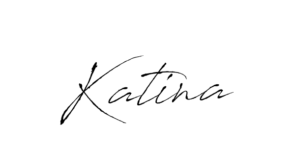 Design your own signature with our free online signature maker. With this signature software, you can create a handwritten (Antro_Vectra) signature for name Katina. Katina signature style 6 images and pictures png