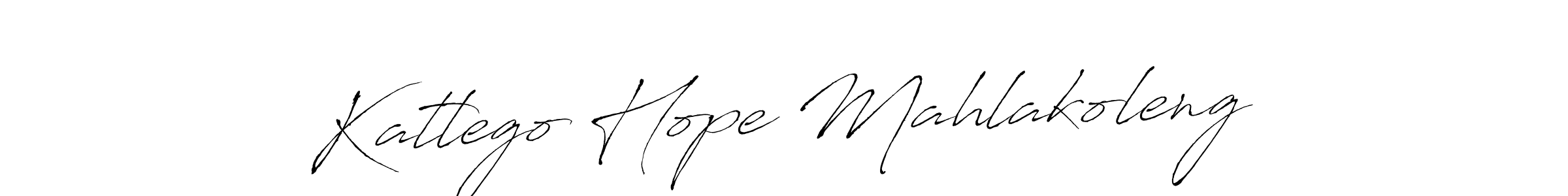 Design your own signature with our free online signature maker. With this signature software, you can create a handwritten (Antro_Vectra) signature for name Katlego Hope Mahlakoleng. Katlego Hope Mahlakoleng signature style 6 images and pictures png