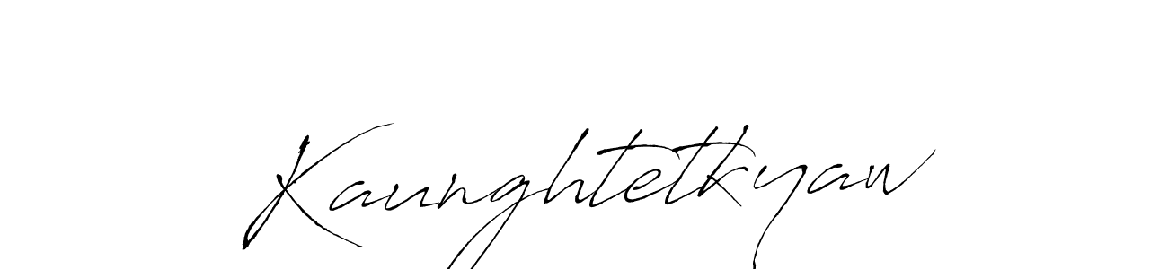 Make a beautiful signature design for name Kaunghtetkyaw. With this signature (Antro_Vectra) style, you can create a handwritten signature for free. Kaunghtetkyaw signature style 6 images and pictures png