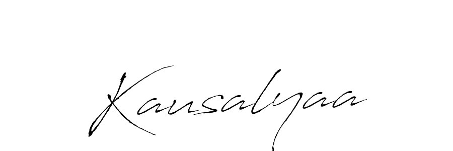 How to make Kausalyaa signature? Antro_Vectra is a professional autograph style. Create handwritten signature for Kausalyaa name. Kausalyaa signature style 6 images and pictures png