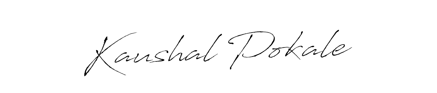 How to make Kaushal Pokale name signature. Use Antro_Vectra style for creating short signs online. This is the latest handwritten sign. Kaushal Pokale signature style 6 images and pictures png