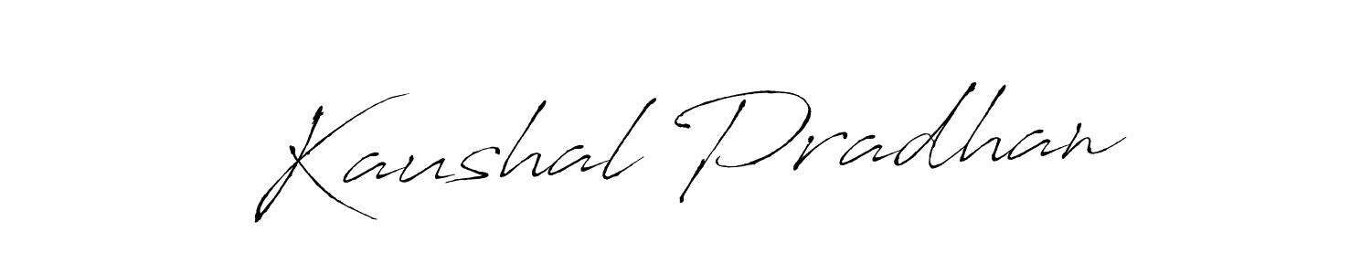Create a beautiful signature design for name Kaushal Pradhan. With this signature (Antro_Vectra) fonts, you can make a handwritten signature for free. Kaushal Pradhan signature style 6 images and pictures png