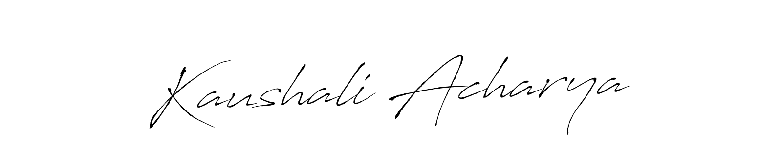 Create a beautiful signature design for name Kaushali Acharya. With this signature (Antro_Vectra) fonts, you can make a handwritten signature for free. Kaushali Acharya signature style 6 images and pictures png