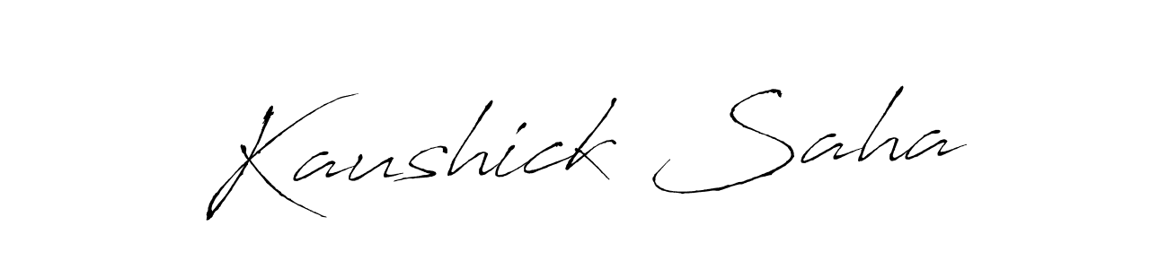 Create a beautiful signature design for name Kaushick Saha. With this signature (Antro_Vectra) fonts, you can make a handwritten signature for free. Kaushick Saha signature style 6 images and pictures png