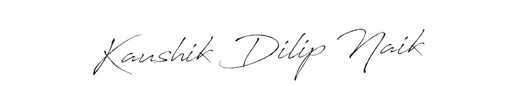 Make a beautiful signature design for name Kaushik Dilip Naik. With this signature (Antro_Vectra) style, you can create a handwritten signature for free. Kaushik Dilip Naik signature style 6 images and pictures png