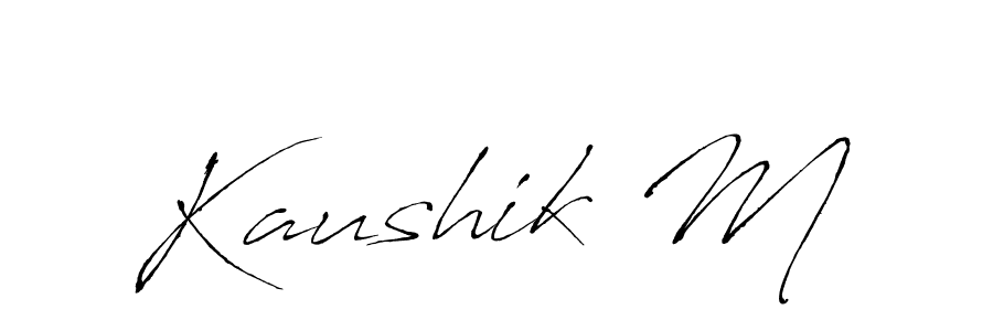 Similarly Antro_Vectra is the best handwritten signature design. Signature creator online .You can use it as an online autograph creator for name Kaushik M. Kaushik M signature style 6 images and pictures png