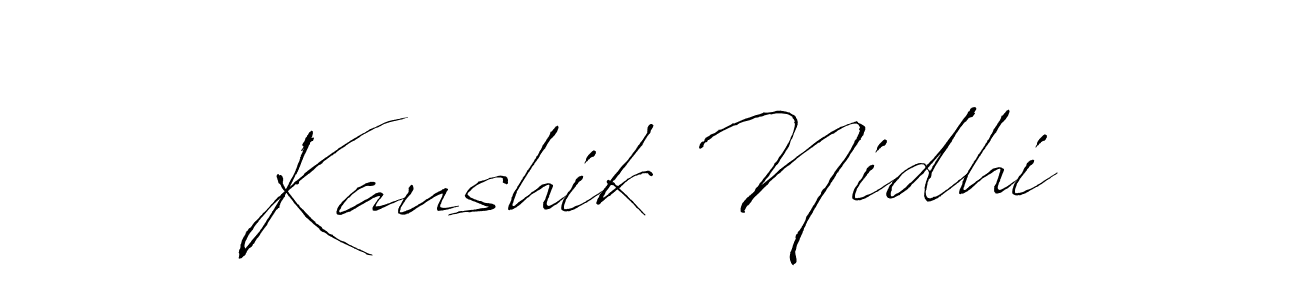 Make a beautiful signature design for name Kaushik Nidhi. With this signature (Antro_Vectra) style, you can create a handwritten signature for free. Kaushik Nidhi signature style 6 images and pictures png