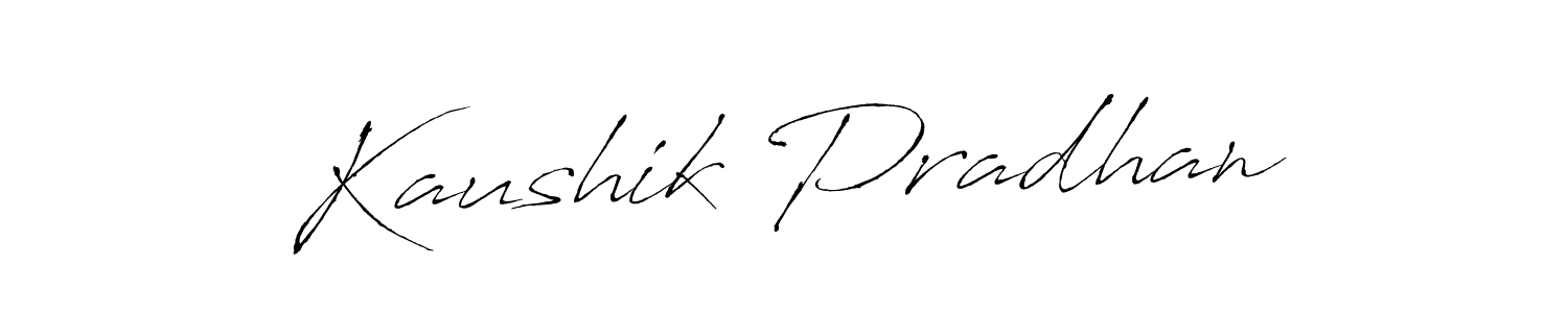 The best way (Antro_Vectra) to make a short signature is to pick only two or three words in your name. The name Kaushik Pradhan include a total of six letters. For converting this name. Kaushik Pradhan signature style 6 images and pictures png