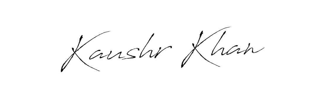 Make a beautiful signature design for name Kaushr Khan. With this signature (Antro_Vectra) style, you can create a handwritten signature for free. Kaushr Khan signature style 6 images and pictures png