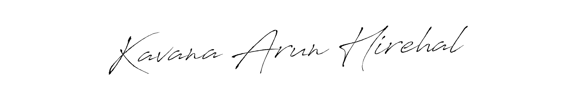 Make a beautiful signature design for name Kavana Arun Hirehal. With this signature (Antro_Vectra) style, you can create a handwritten signature for free. Kavana Arun Hirehal signature style 6 images and pictures png