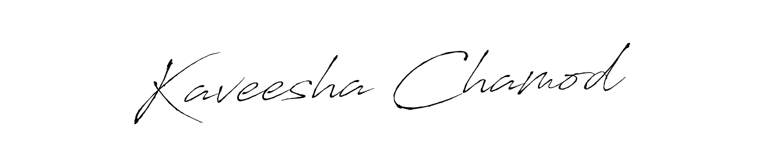 How to make Kaveesha Chamod name signature. Use Antro_Vectra style for creating short signs online. This is the latest handwritten sign. Kaveesha Chamod signature style 6 images and pictures png