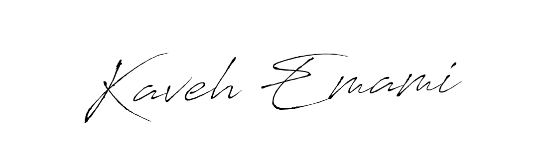 How to make Kaveh Emami name signature. Use Antro_Vectra style for creating short signs online. This is the latest handwritten sign. Kaveh Emami signature style 6 images and pictures png