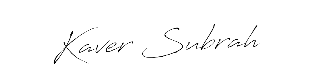 Create a beautiful signature design for name Kaver Subrah. With this signature (Antro_Vectra) fonts, you can make a handwritten signature for free. Kaver Subrah signature style 6 images and pictures png